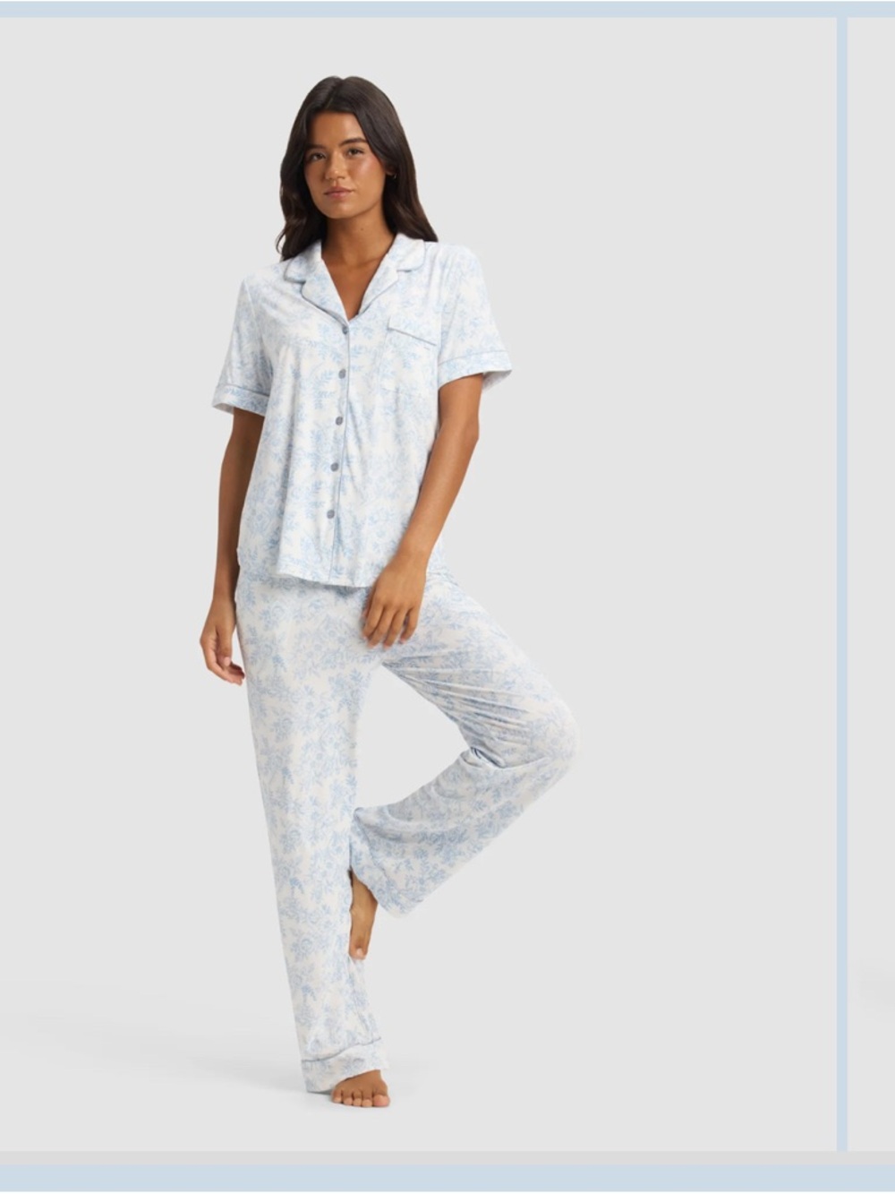 Women's Bamboo Stretch-Knit Short Sleeve & Pant Pajama Set